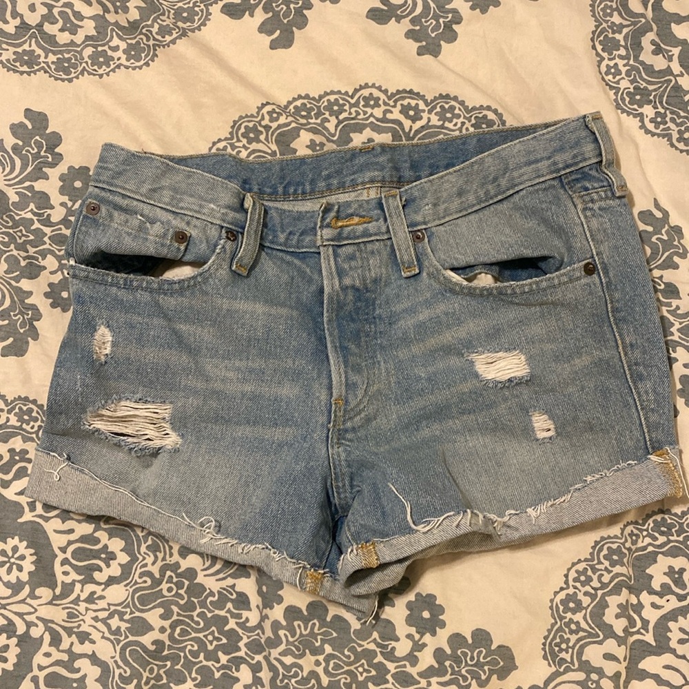 BDG (Urban Outfitters brand) Denim/Jean Shorts Distressed Rolled Cuff